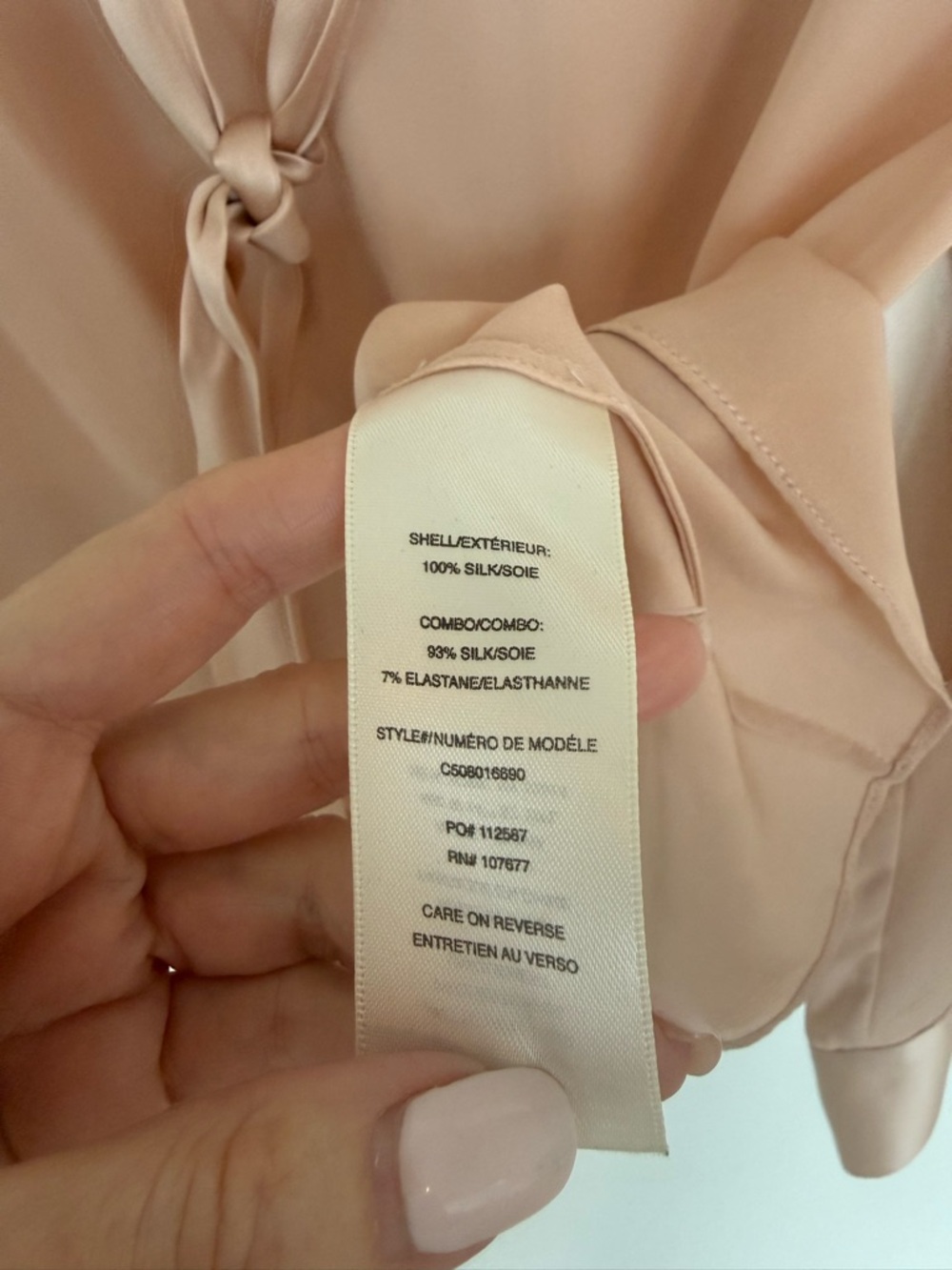 Alice + Olivia Irma Silk V Neck Tie Blouse size S - Picture 5 of 5